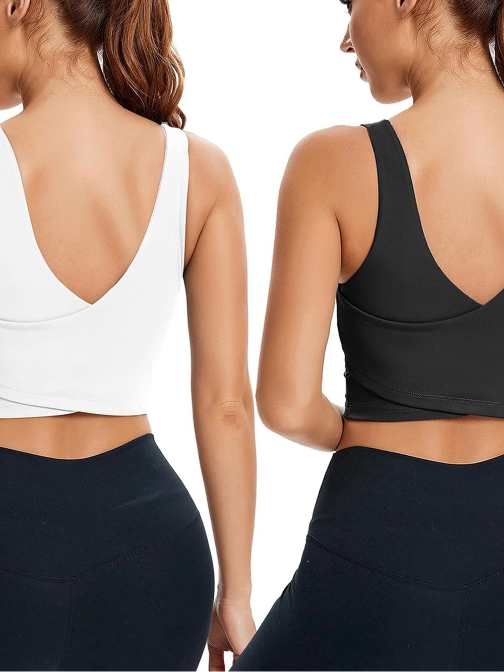 White Scoop Neck Crop Tank
